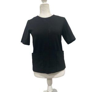 Everlane Ponte Black Front Pocket Top Size XS